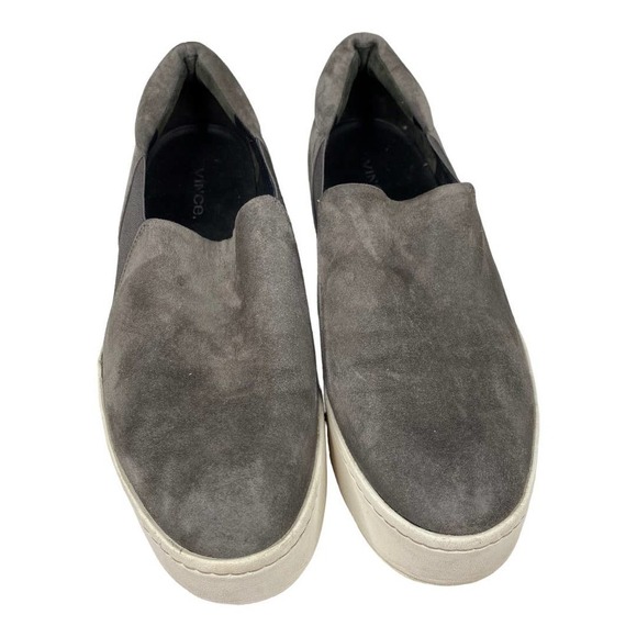 Vince Women's Warren Slip On Gray Suede Leather Loafer Sneakers- Size 8.5 - Picture 2 of 8